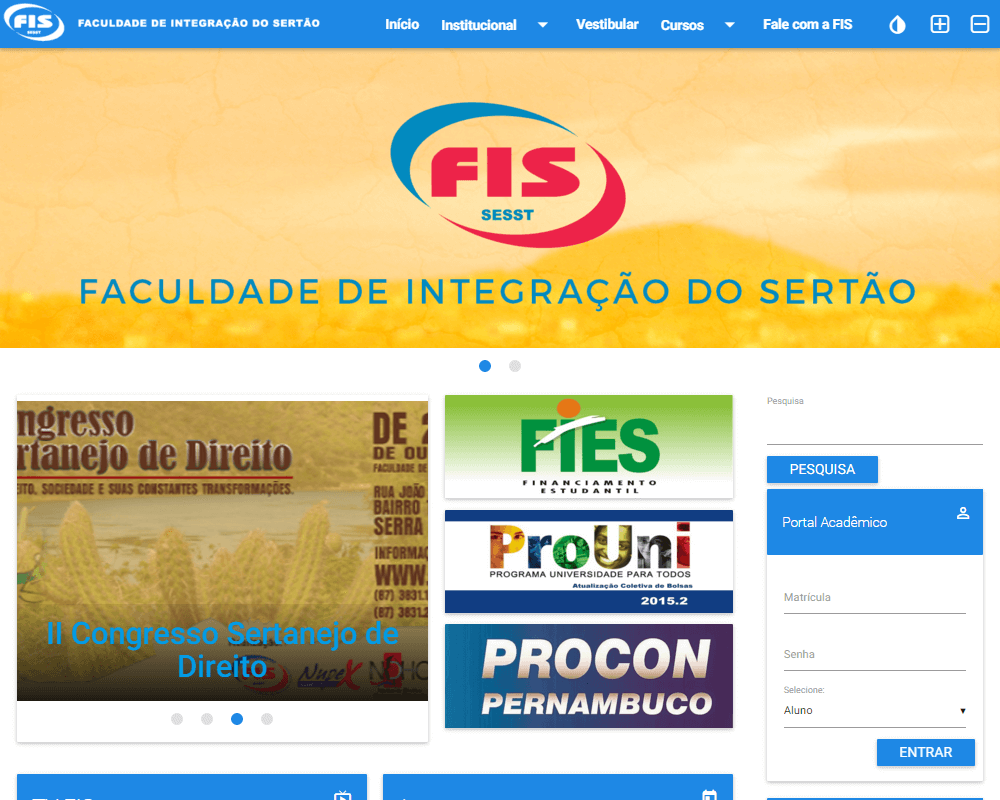 Portal da Faculdade FIS