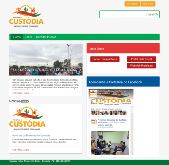 Prefeitura de Custódia - Página principal